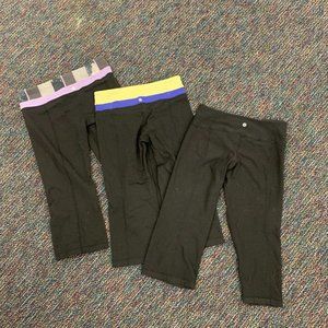 3 pairs Lululemon capri size 6 8